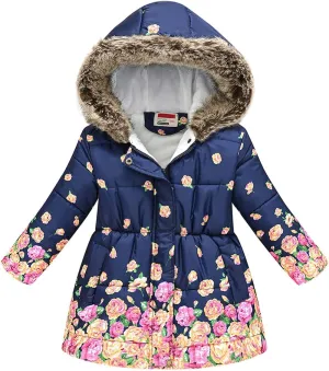 Happy Cherry Toddler Girls Winter Coats Clothes Warm Outwear Jacket Thick Windproof Parka Hooded