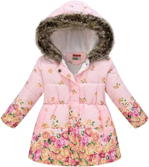 Happy Cherry Toddler Girls Winter Coats Clothes Warm Outwear Jacket Thick Windproof Parka Hooded
