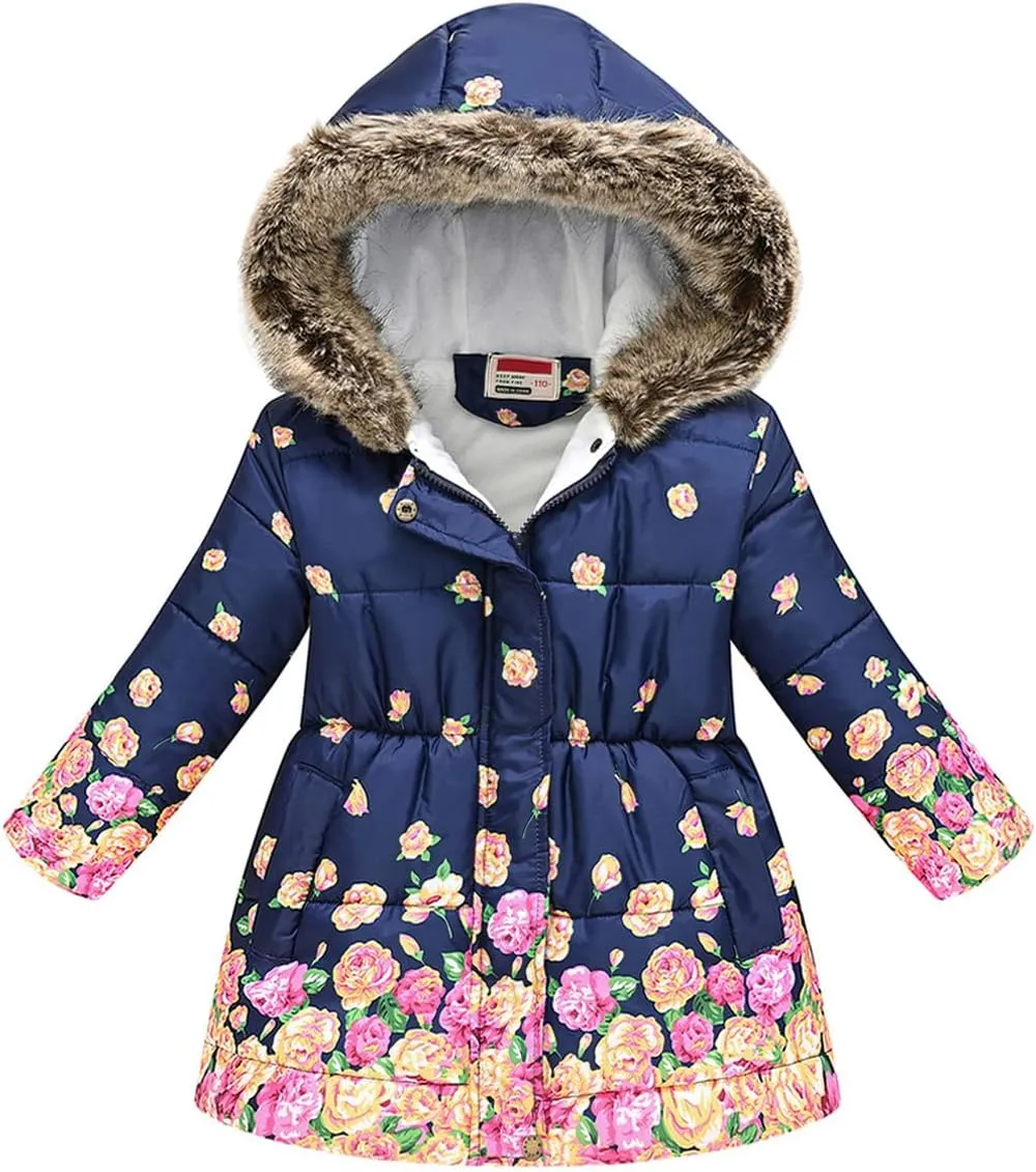 Happy Cherry Toddler Girls Winter Coats Clothes Warm Outwear Jacket Thick Windproof Parka Hooded