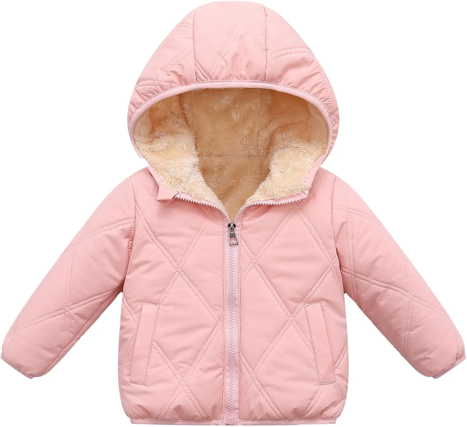 Happy Cherry Toddler Winter Jacket Windproof Down Jacket Warm Snowsuit Hooded Coat Soft Light Weight Outerwear