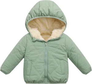 Happy Cherry Toddler Winter Jacket Windproof Down Jacket Warm Snowsuit Hooded Coat Soft Light Weight Outerwear