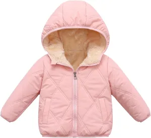 Happy Cherry Toddler Winter Jacket Windproof Down Jacket Warm Snowsuit Hooded Coat Soft Light Weight Outerwear