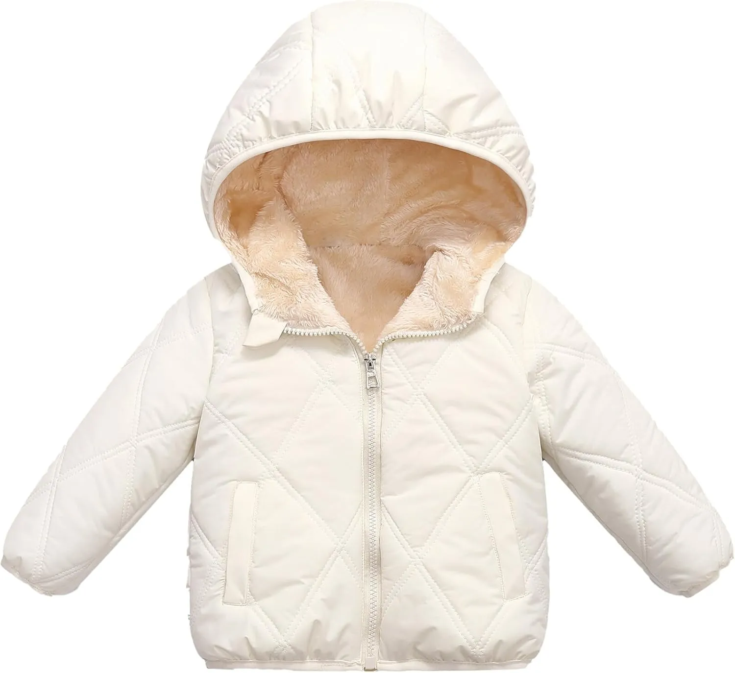 Happy Cherry Toddler Winter Jacket Windproof Down Jacket Warm Snowsuit Hooded Coat Soft Light Weight Outerwear