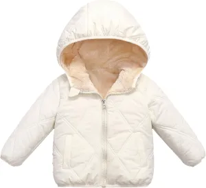 Happy Cherry Toddler Winter Jacket Windproof Down Jacket Warm Snowsuit Hooded Coat Soft Light Weight Outerwear