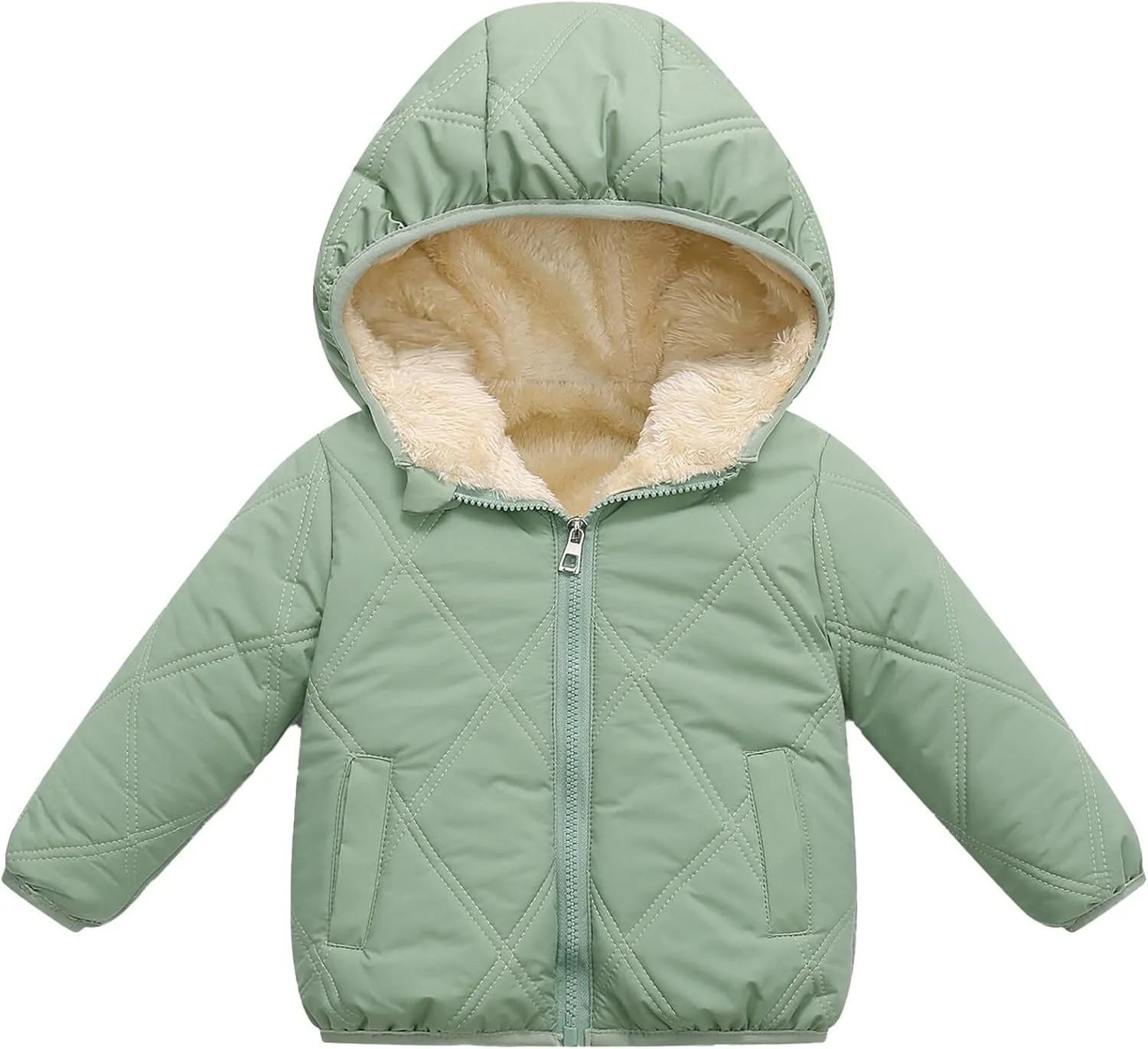 Happy Cherry Toddler Winter Jacket Windproof Down Jacket Warm Snowsuit Hooded Coat Soft Light Weight Outerwear
