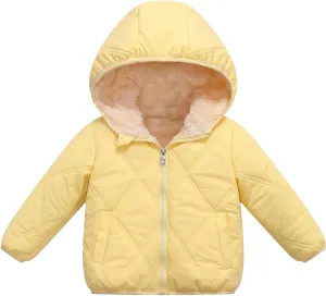 Happy Cherry Toddler Winter Jacket Windproof Down Jacket Warm Snowsuit Hooded Coat Soft Light Weight Outerwear