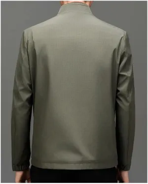Hgvcfcv Men's Jacket Turn-Down Collar Men's Jacket Business Casual Solid Color Jacket For Men Work Coat