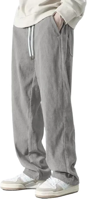 HOTake Men's Casual Corduroy Pants Elastic Waist Drawstring Baggy Sweatpants Loose Fit