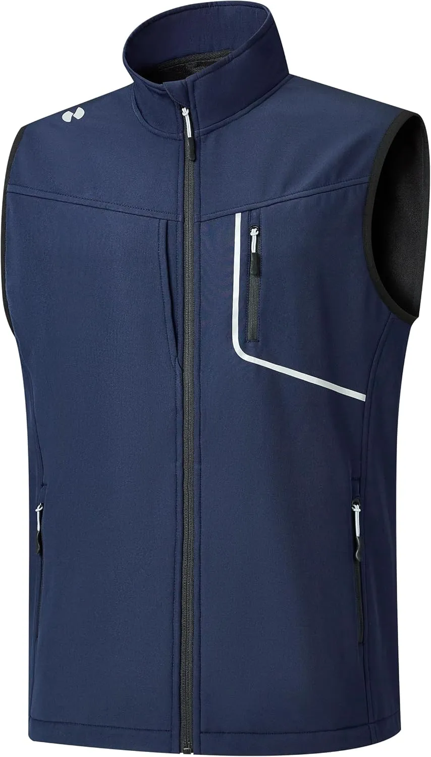 HOTSUIT Water Resistant Golf Vest for Men Lightweight Mens Winter Vests Outerwear with 7 Pockets Softshell Fleece Vest
