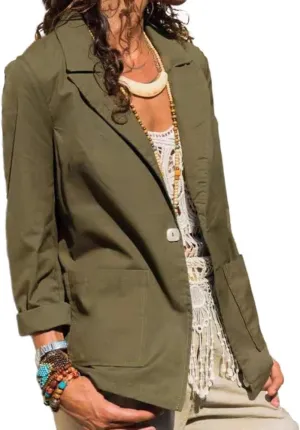 IDEALSANXUN Linen Blazer Women Spring Summer Casual Lightweight Jackets Business Outfits Office Work Tops