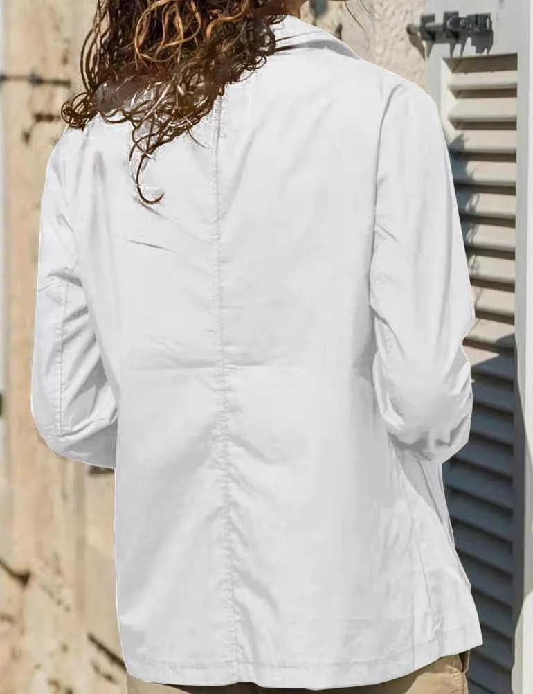IDEALSANXUN Linen Blazer Women Spring Summer Casual Lightweight Jackets Business Outfits Office Work Tops