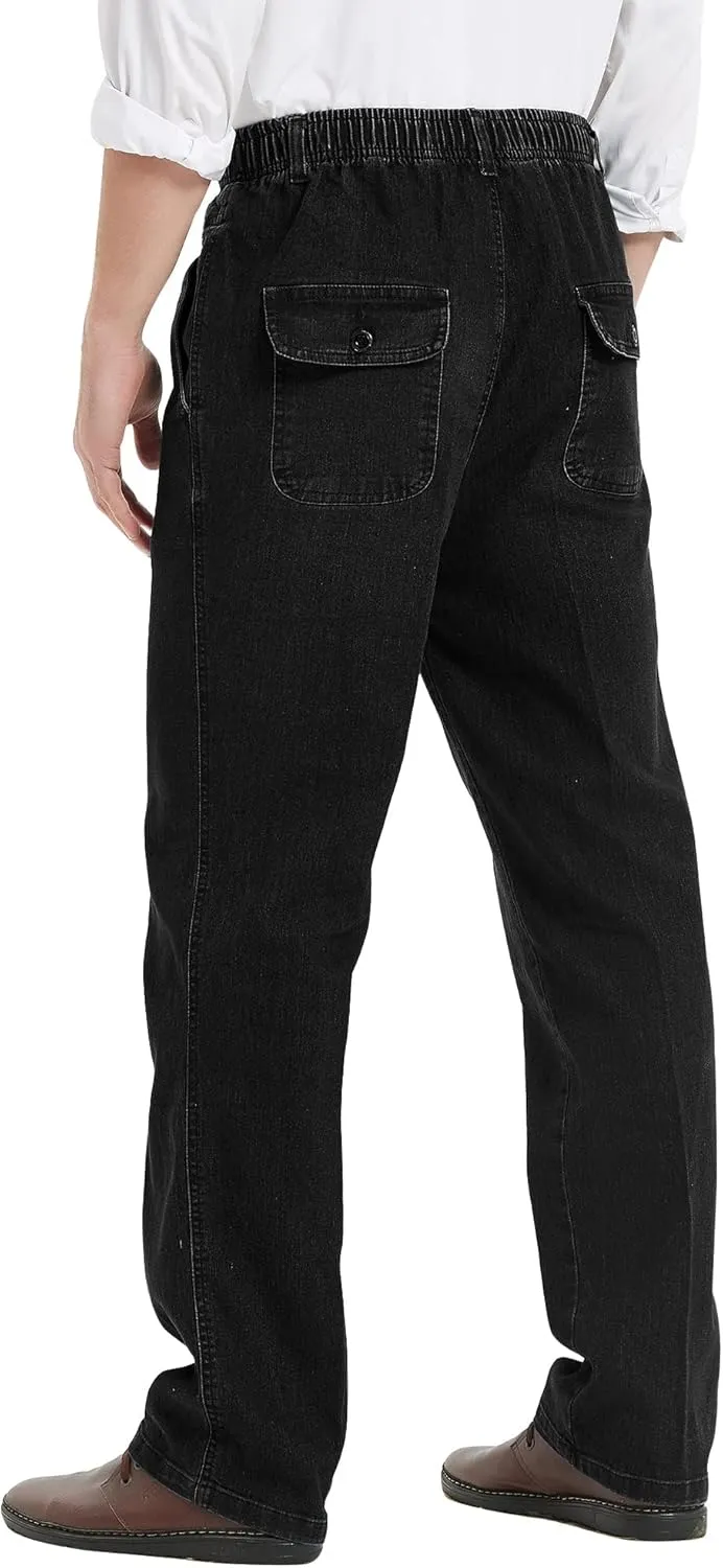 IDEALSANXUN Mens Elastic Waist Jeans