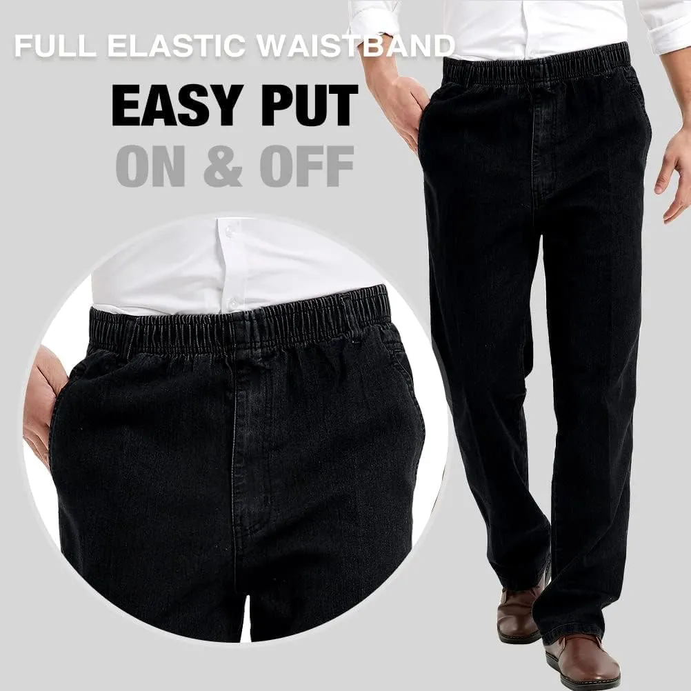 IDEALSANXUN Mens Elastic Waist Jeans