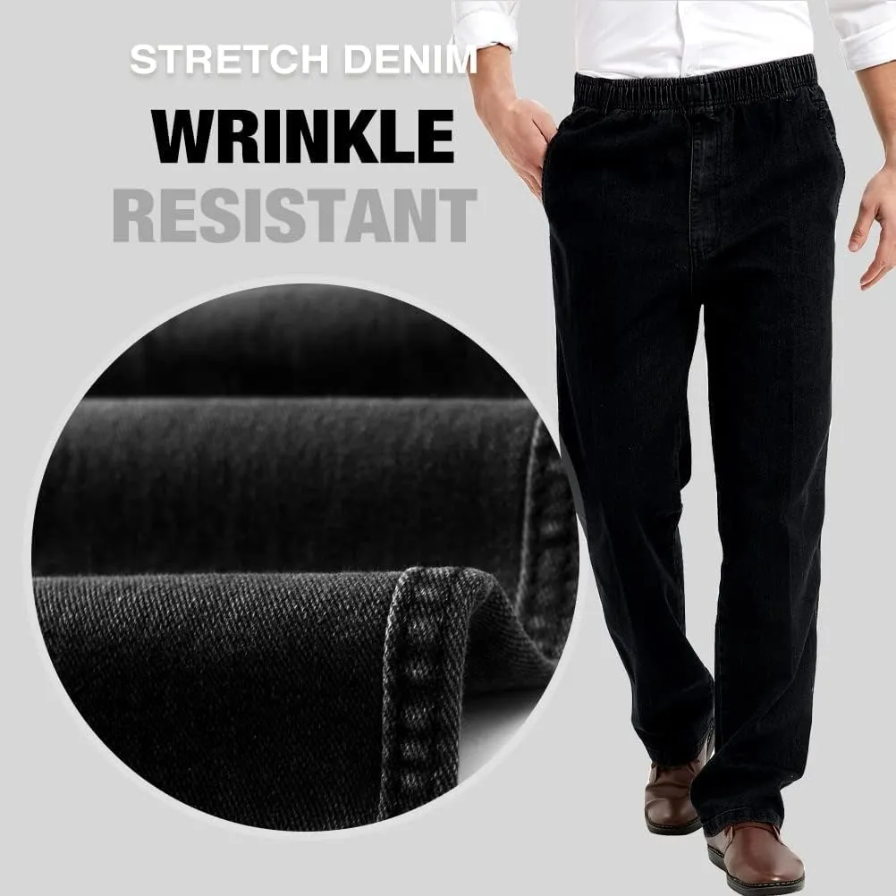 IDEALSANXUN Mens Elastic Waist Jeans