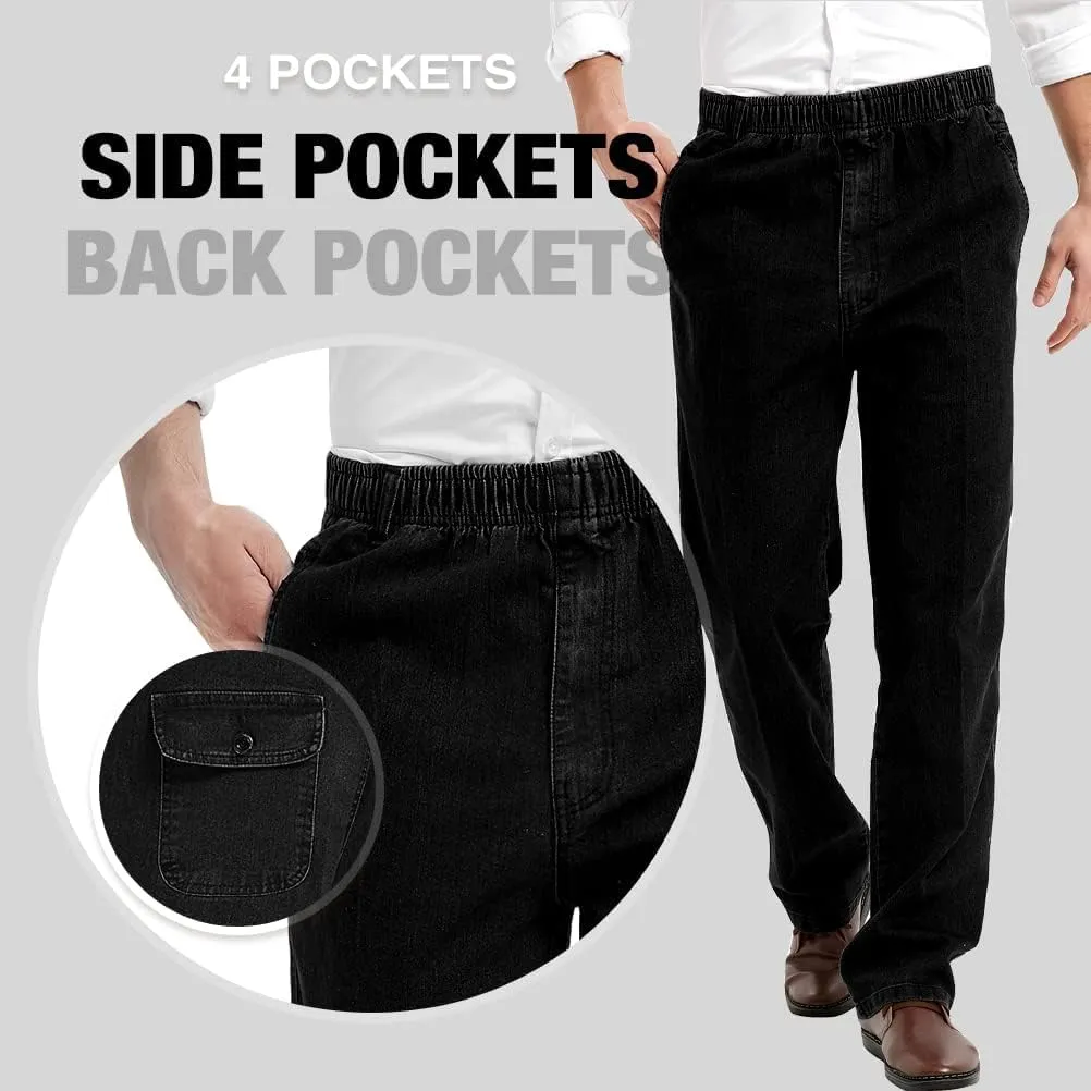 IDEALSANXUN Mens Elastic Waist Jeans
