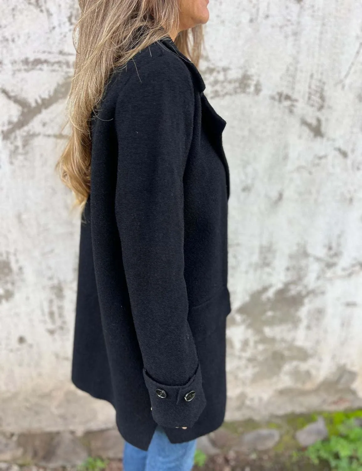 IDEALSANXUN Wool Pea Coats for Women Fall Winter Classic Mid Length Peacoat Trench Coat Blazer Jacket