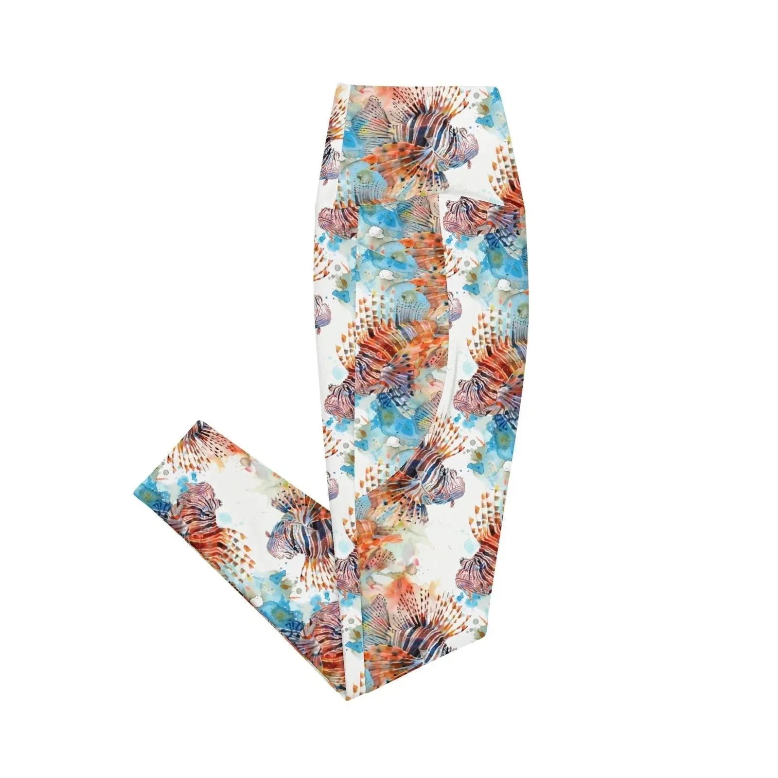 Invasive Lionfish Eco Swim Leggings With Pockets