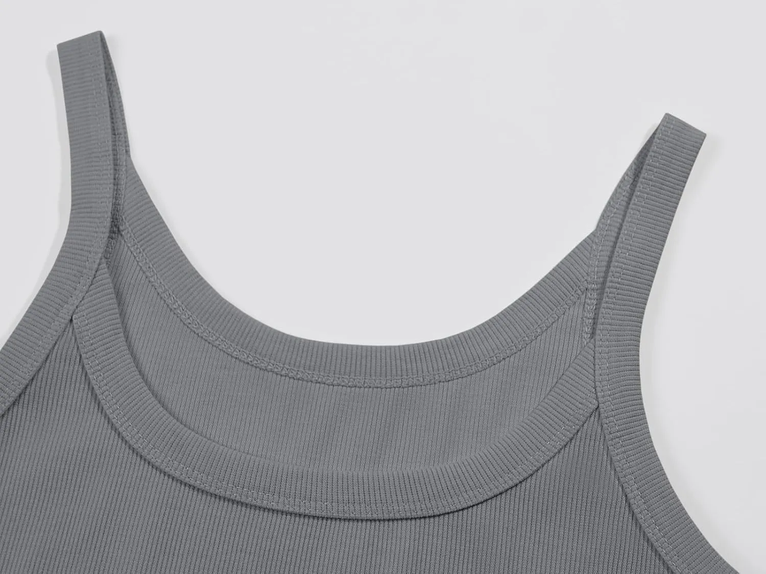 Ivay Womens Scoop Neck Ribbed Knit Tank Top Sleeveless Cotton Wife Beater Camisole Shirts