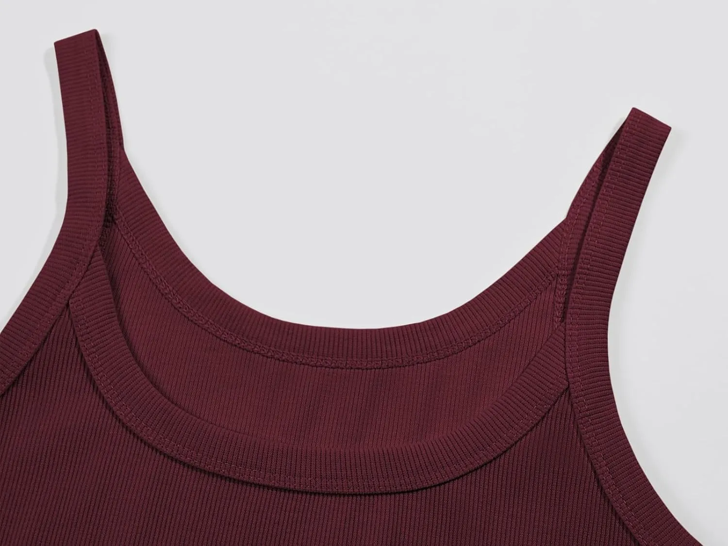 Ivay Womens Scoop Neck Ribbed Knit Tank Top Sleeveless Cotton Wife Beater Camisole Shirts