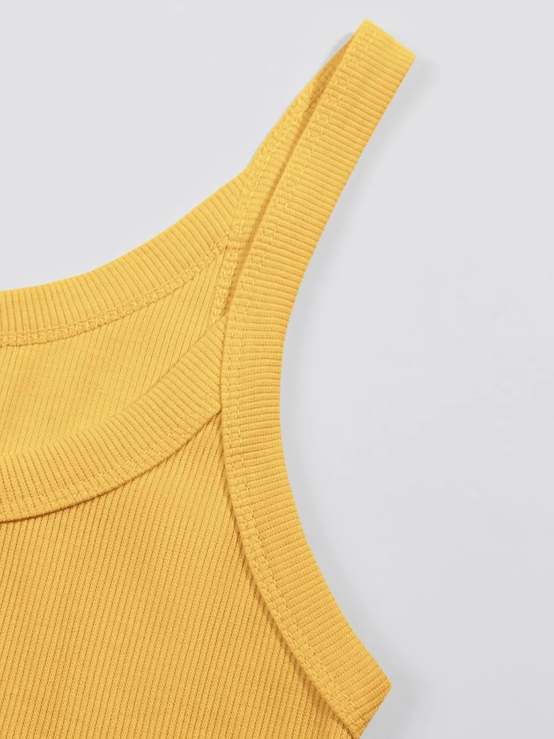 Ivay Womens Scoop Neck Ribbed Knit Tank Top Sleeveless Cotton Wife Beater Camisole Shirts