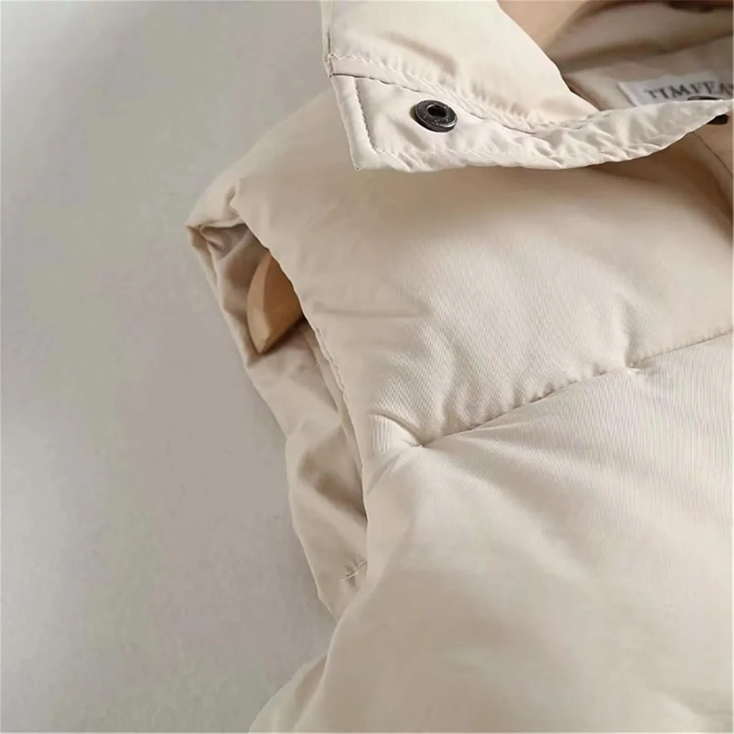 Jegsnoe Women Vest Jacket Drawstring Stand Collar Vest Cotton Padded Winter Windproof Waistcoat