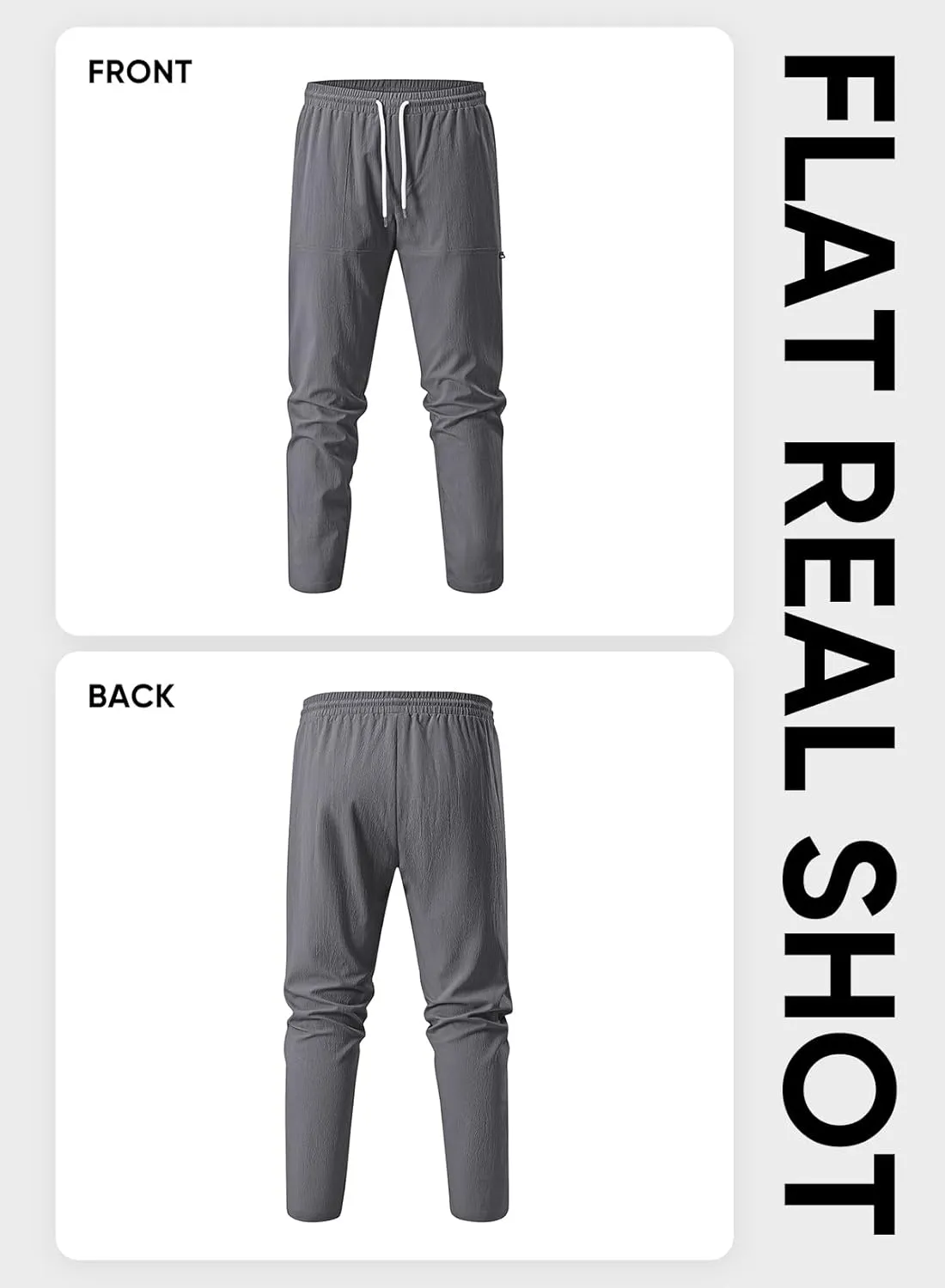 JMIERR Mens Casual Lightweight Pants Stretch Elastic Waist Drawstring Jogging Sweatpants Pants