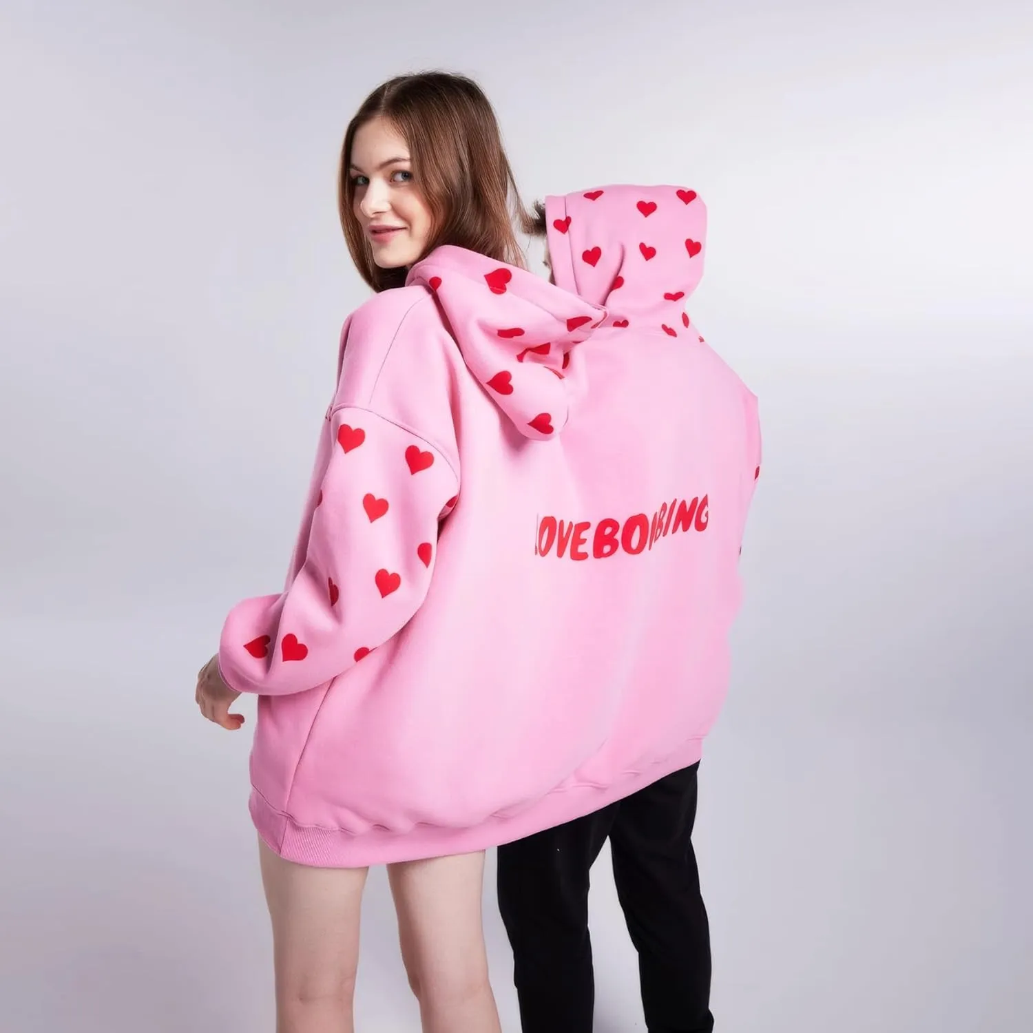 Jongdari Couples Hoodies, Two Person Hoodie Couple Sweaters Funny Matching Hoodies