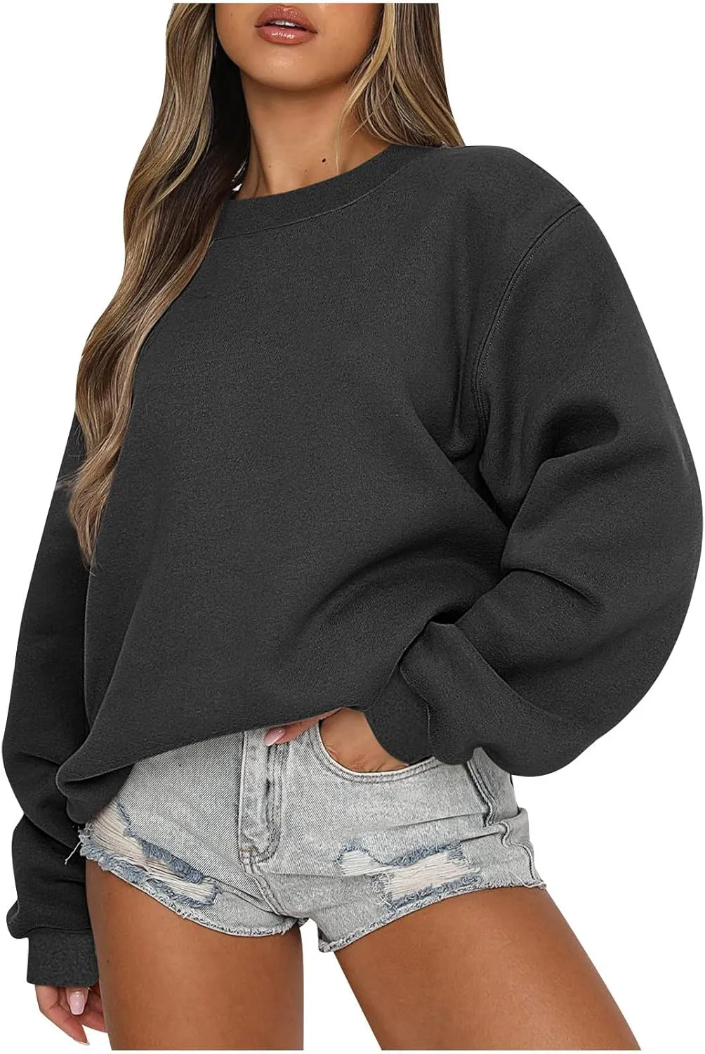 jovati White Hoodies Womens Oversized Sweatshirts Pullover Sweaters Tops Casual Soft Fall Fashion Outfits Winter Clothes 2024 Oct 11 12 clean girl aesthetic clothes over sized sweatshirt