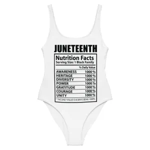 Juneteenth Nutritional Facts - One-Piece Swimsuit