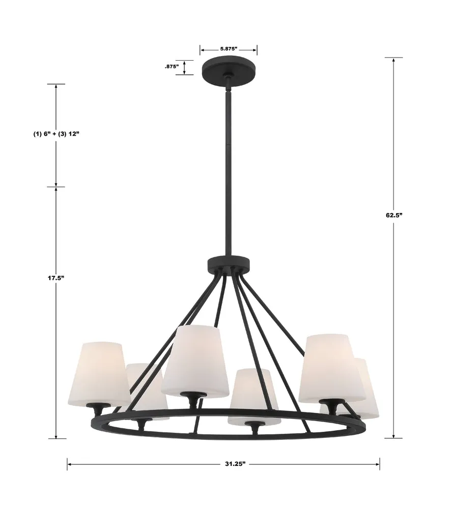 Keenan 6 Light Black Forged Chandelier