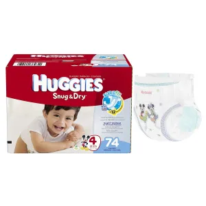 Kimberly Clark HUGGIES® Snug and Dry™ Baby Diaper, Size 4, Big Pack, 74 Count - Discontinued by Manufacturer