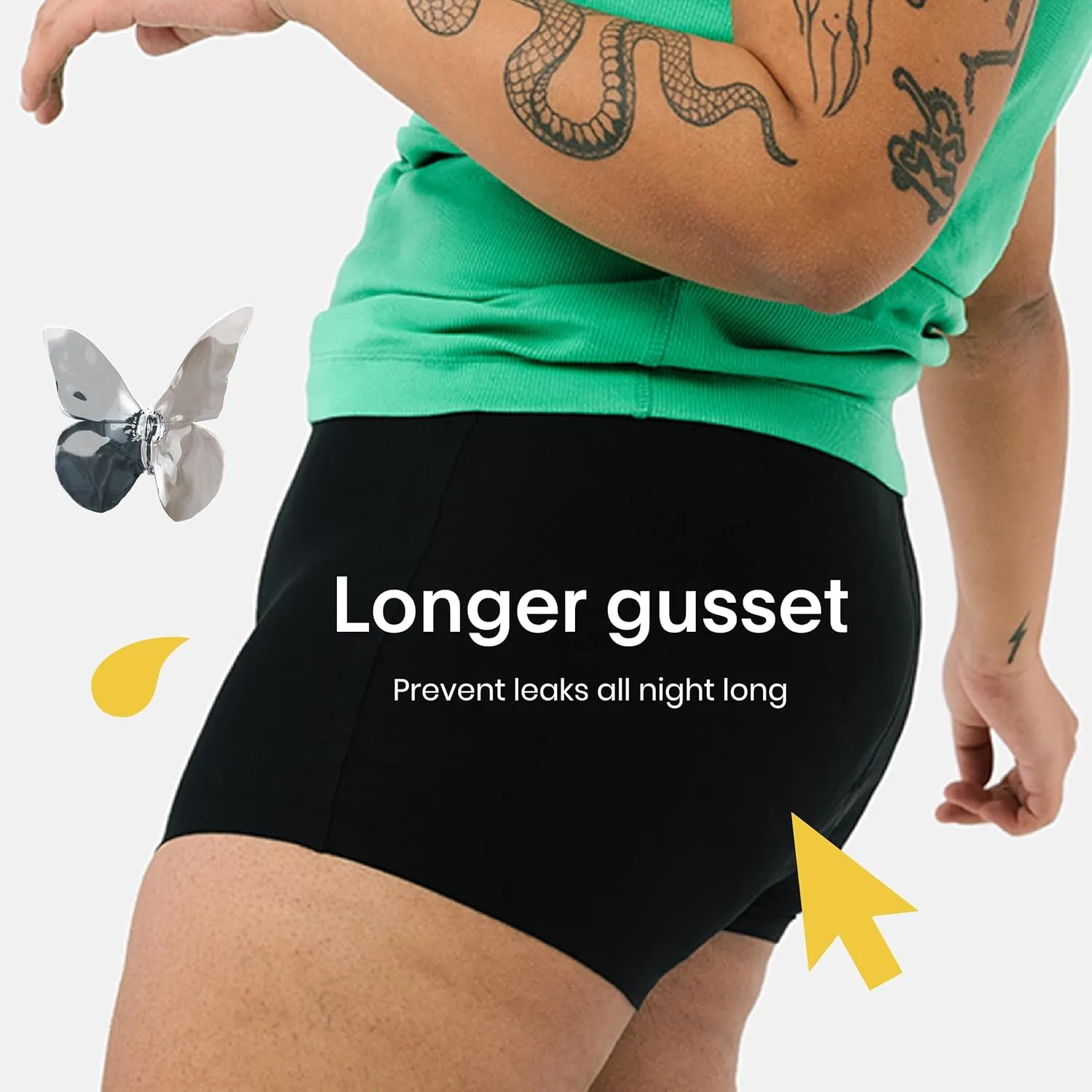 KNIX Kt Teen Super Leakproof Sleepover Short-Period Underwear for Teens-Breathable Fabric-Period Protection - Black