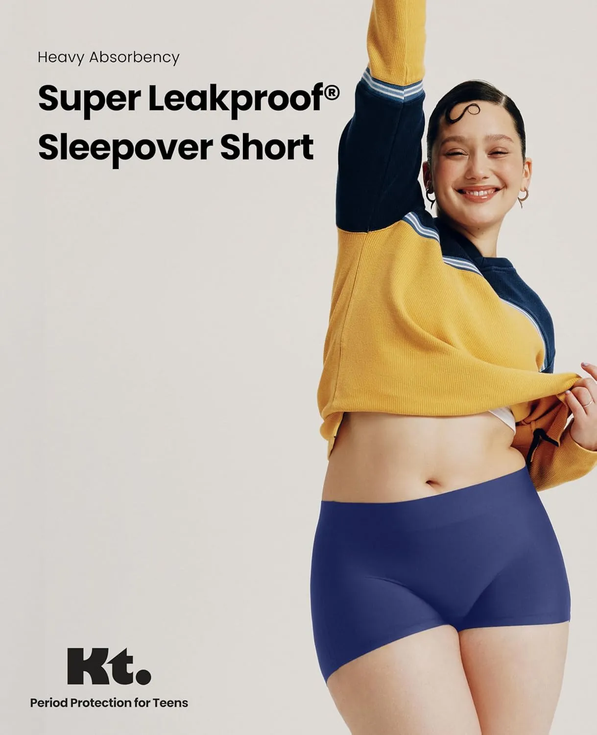 KNIX Kt Teen Super Leakproof Sleepover Short-Period Underwear for Teens-Breathable Fabric-Period Protection - Black