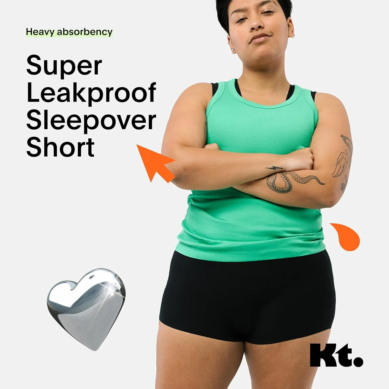 KNIX Kt Teen Super Leakproof Sleepover Short-Period Underwear for Teens-Breathable Fabric-Period Protection - Black