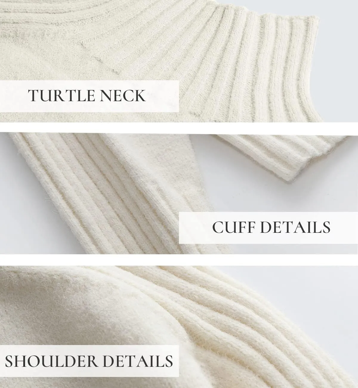 Les umes Womens Turtleneck Sweaters Long Sleeve Loose Pullover Sweater Casual Knit Tops