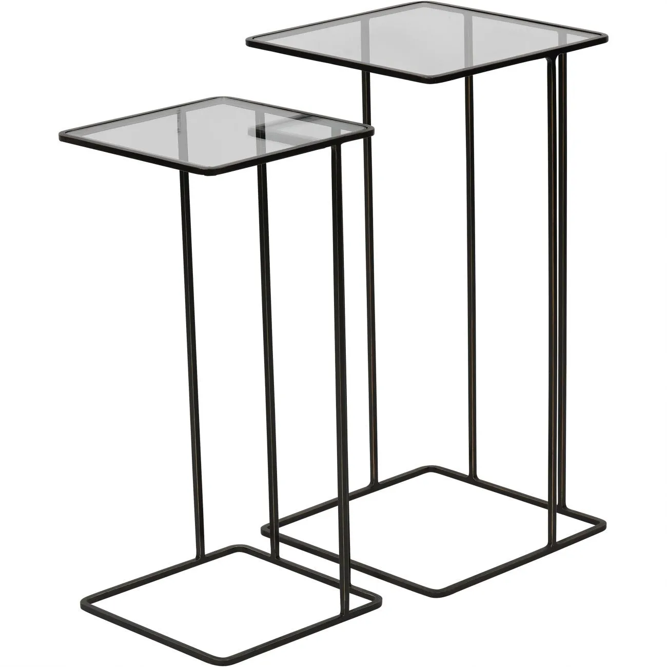 Libra Interiors Saltzburg Nesting Side Tables in Dark Bronze – Set of 2