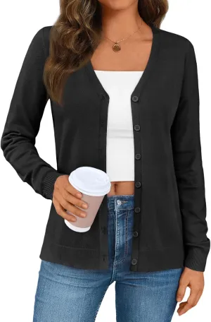 LILLUSORY Cardigan Sweaters for Women 2025 Trendy Summer Lightweight Cardigans Spring Sweater Button Down Shirts Outfits