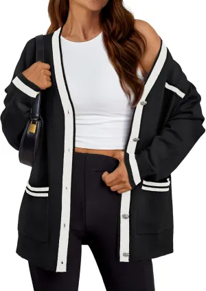 LILLUSORY Womens Cardigans Sweaters Fall Jackets Clothes Fashion Outfits 2024 Oversized Lightweight Long Sleeve Tops