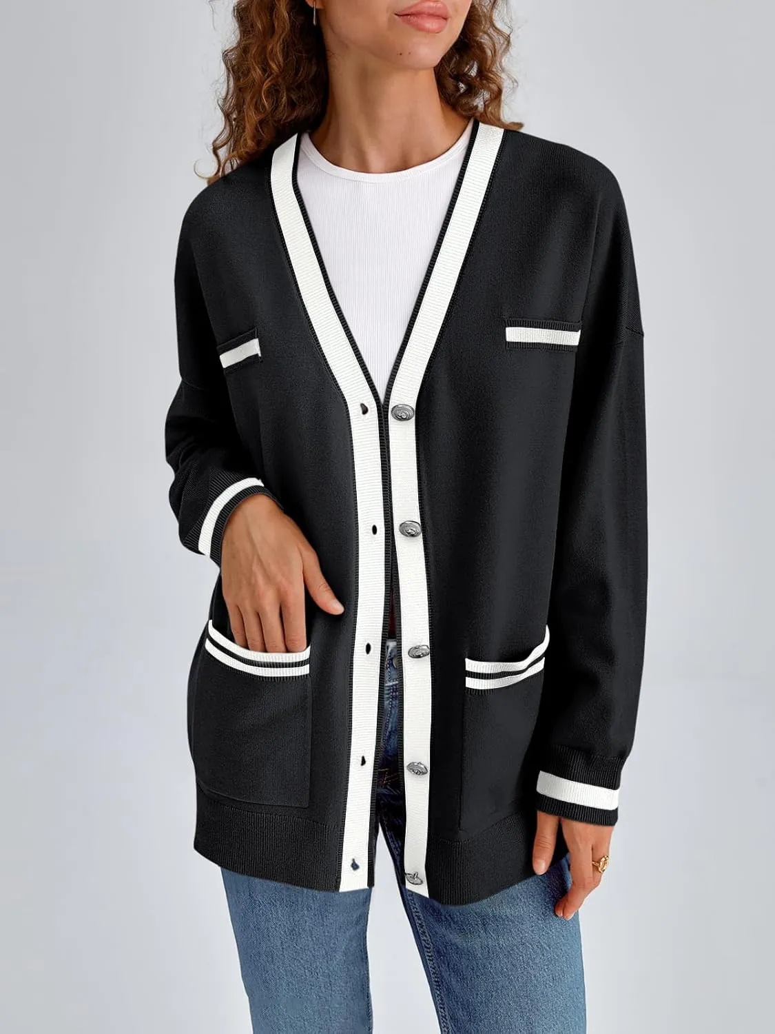 LILLUSORY Womens Cardigans Sweaters Fall Jackets Clothes Fashion Outfits 2024 Oversized Lightweight Long Sleeve Tops