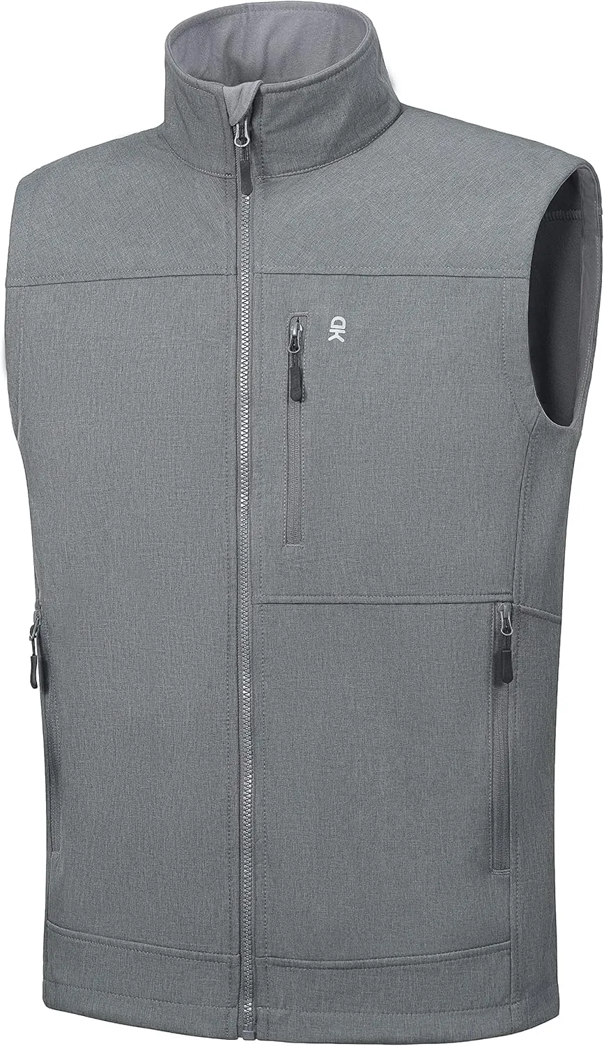 Little Donkey Andy Men's Golf Vest Warm Fleece Lining Hiking Vests Zip Up Sleeveless Outerwear Jacket