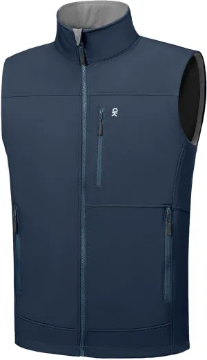 Little Donkey Andy Men's Golf Vest Warm Fleece Lining Hiking Vests Zip Up Sleeveless Outerwear Jacket