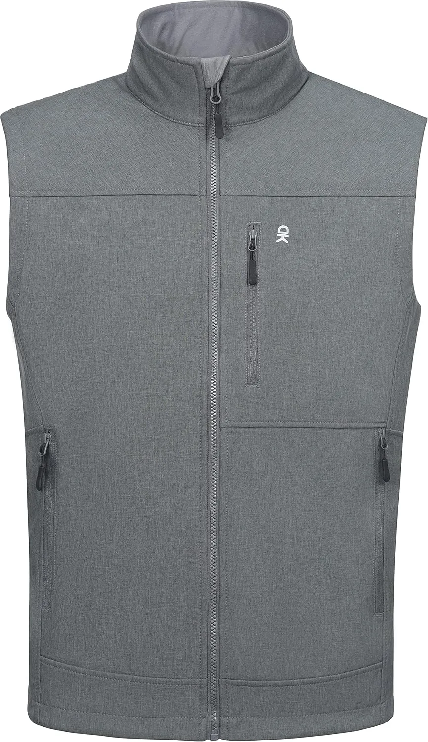 Little Donkey Andy Men's Golf Vest Warm Fleece Lining Hiking Vests Zip Up Sleeveless Outerwear Jacket