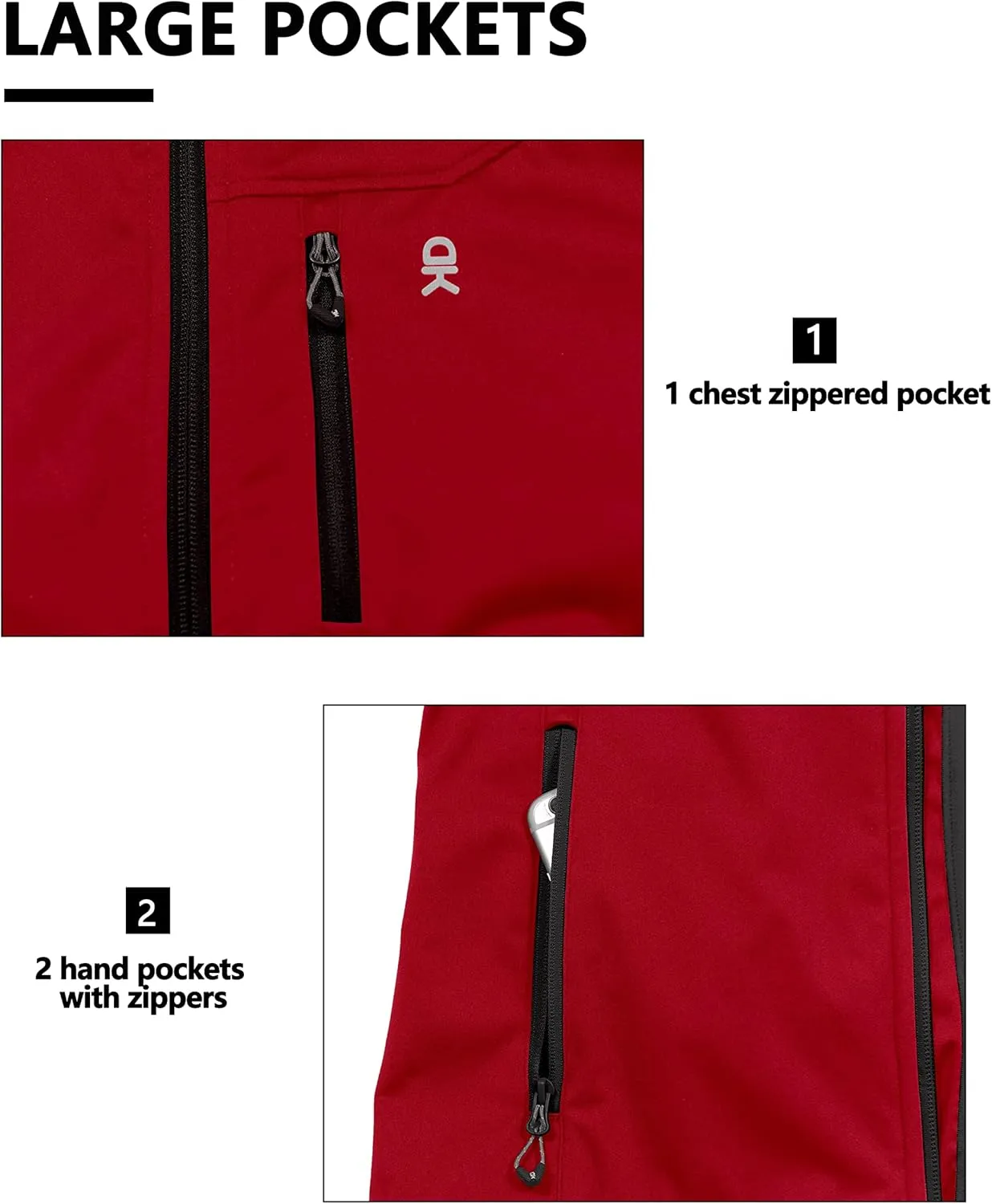 Little Donkey Andy Men's Lightweight Softshell Vest Windproof Sleeveless Jacket for Travel Hiking Running Golf
