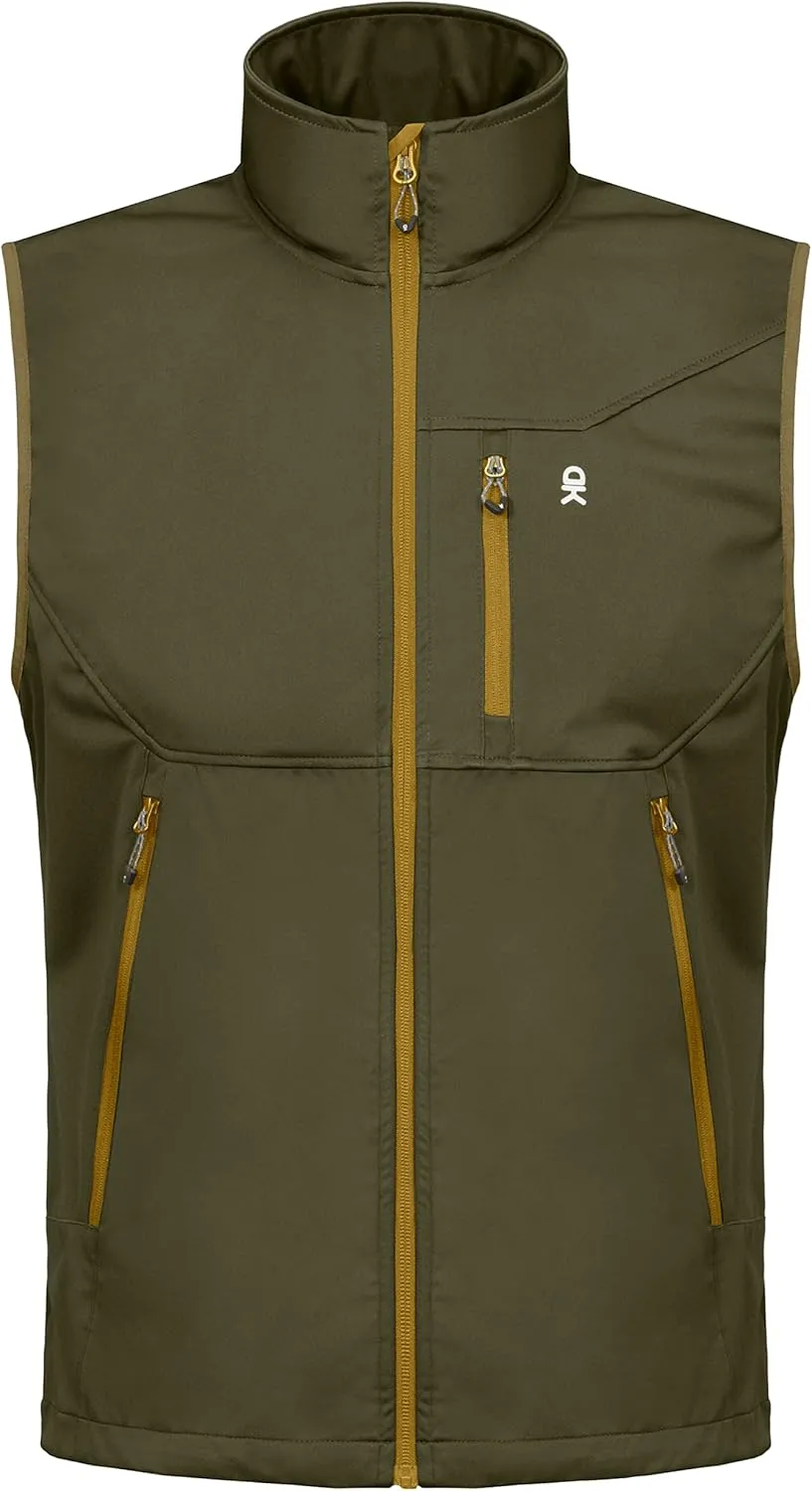 Little Donkey Andy Men's Lightweight Softshell Vest Windproof Sleeveless Jacket for Travel Hiking Running Golf