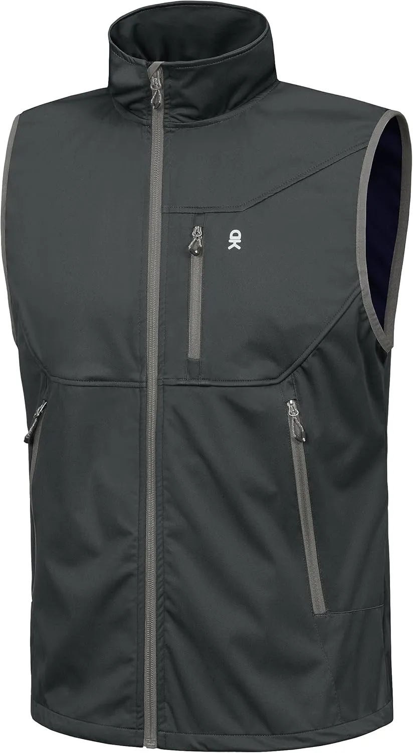 Little Donkey Andy Men's Lightweight Softshell Vest Windproof Sleeveless Jacket for Travel Hiking Running Golf