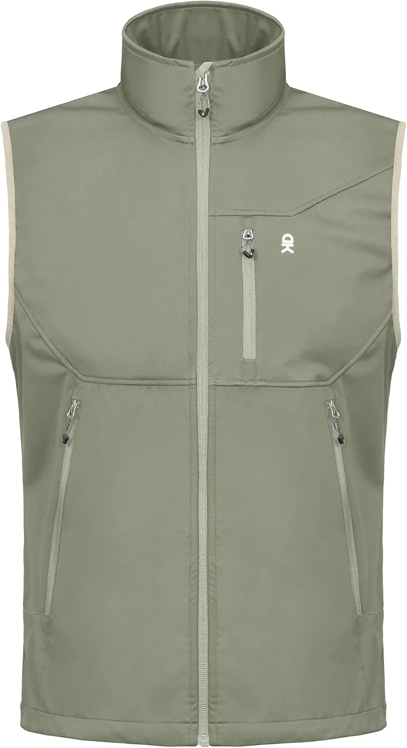 Little Donkey Andy Men's Lightweight Softshell Vest Windproof Sleeveless Jacket for Travel Hiking Running Golf