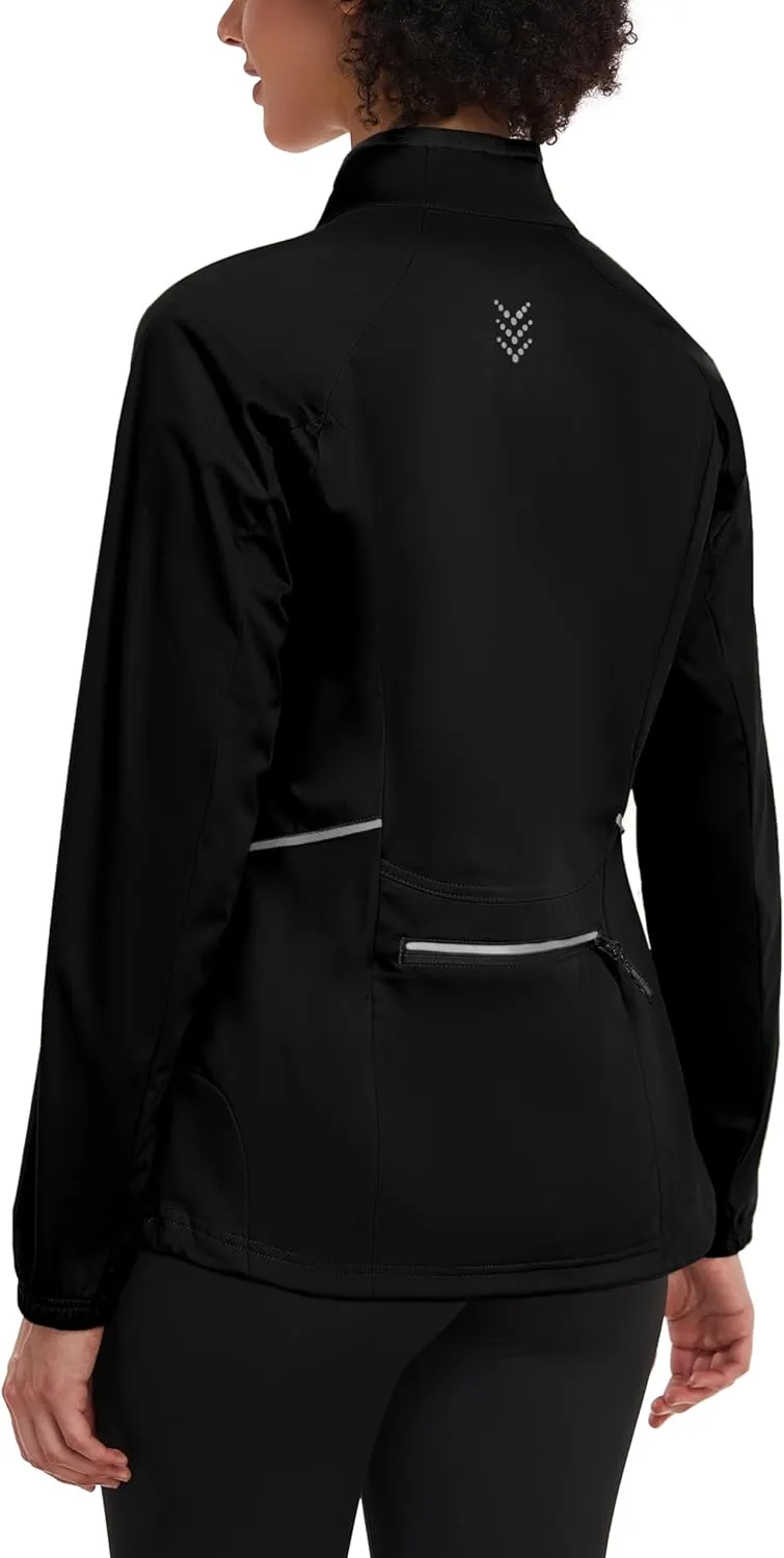 Little Donkey Andy Womens Lightweight Softshell Jacket for Running Cycling, Water Repellent Windbreaker with Zipper Pockets