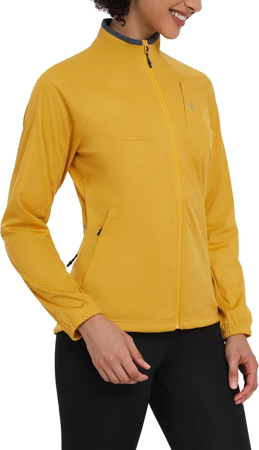 Little Donkey Andy Womens Lightweight Softshell Jacket for Running Cycling, Water Repellent Windbreaker with Zipper Pockets