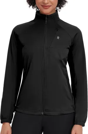 Little Donkey Andy Womens Lightweight Softshell Jacket for Running Cycling, Water Repellent Windbreaker with Zipper Pockets