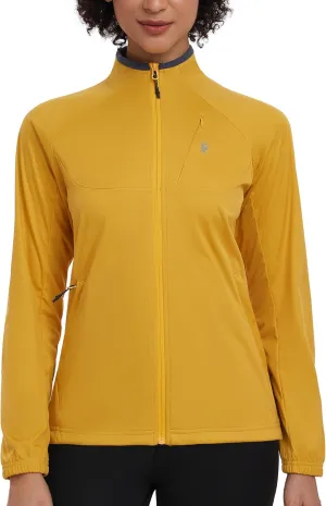 Little Donkey Andy Womens Lightweight Softshell Jacket for Running Cycling, Water Repellent Windbreaker with Zipper Pockets